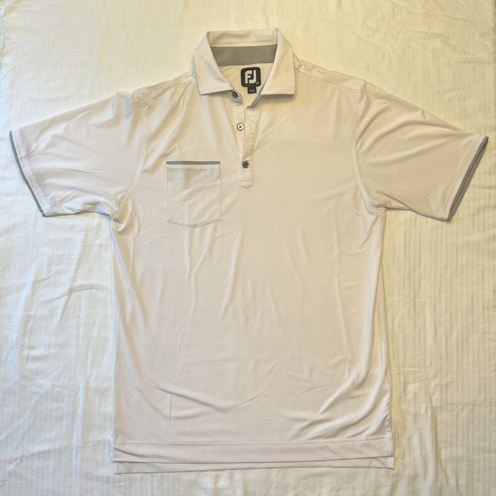 FootJoy Golf Polo Shirt – Men’s Medium – White – Pre-Owned in Great Condition